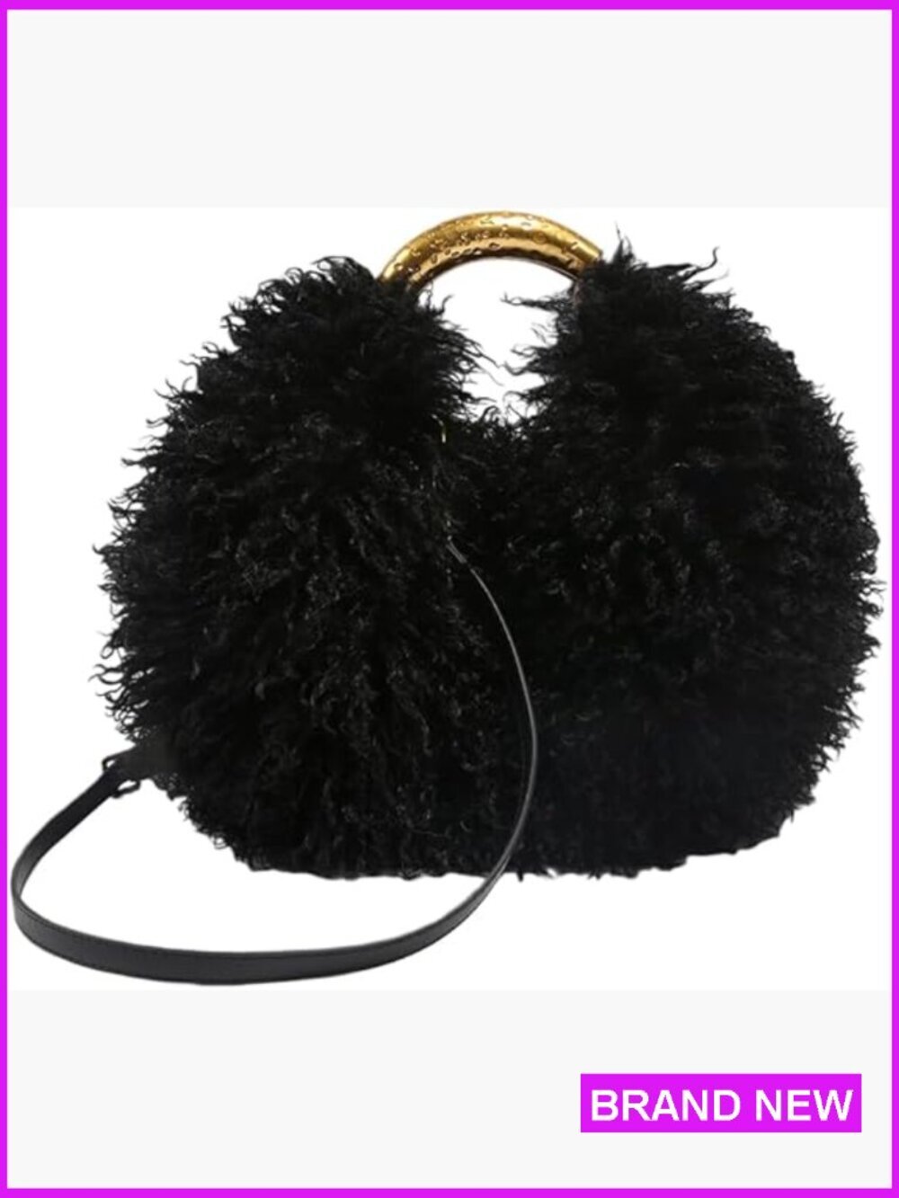 Shagy Furry Handbag Fluffy Faux Fur Crossbody Hobo Bag Y2K Shoulder Bag Purse